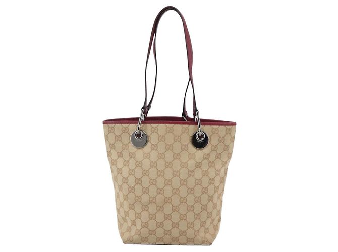 Sac fourre-tout en toile GG Gucci Beige Argent 120840 Auth BA6338 Argenté - vue 13