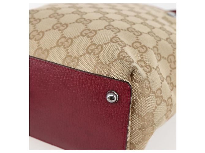 Sac fourre-tout en toile GG Gucci Beige Argent 120840 Auth BA6338 Argenté - vue 15