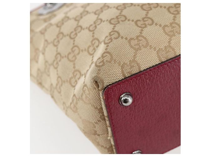 Sac fourre-tout en toile GG Gucci Beige Argent 120840 Auth BA6338 Argenté - vue 16