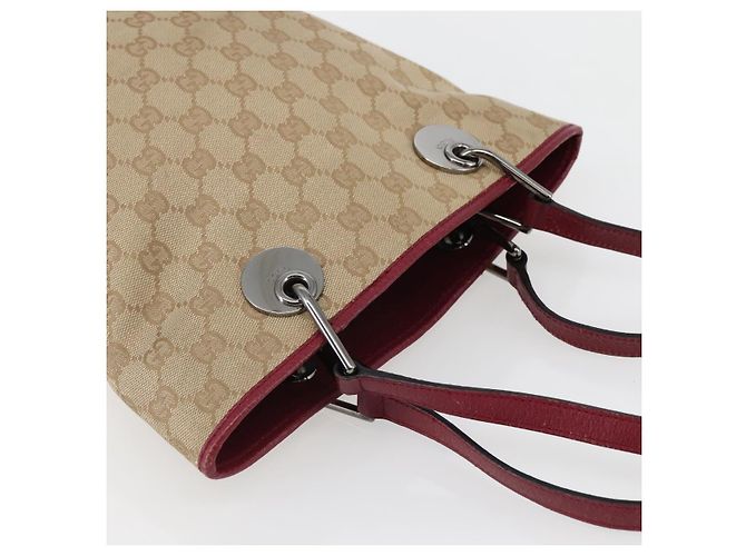 Sac fourre-tout en toile GG Gucci Beige Argent 120840 Auth BA6338 Argenté - vue 6