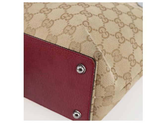 Sac fourre-tout en toile GG Gucci Beige Argent 120840 Auth BA6338 Argenté - vue 9