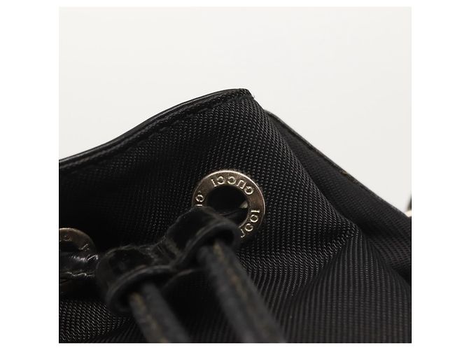 Borsa a mano in nylon Gucci Bamboo 2 in 1 nera argento autentica BA5354 Nero - vista 21