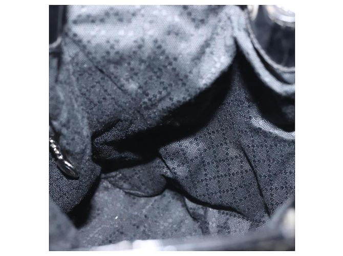 Borsa a mano in nylon Gucci Bamboo 2 in 1 nera argento autentica BA5354 Nero - vista 24