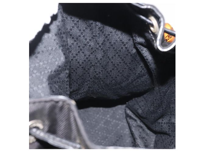 Borsa a mano in nylon Gucci Bamboo 2 in 1 nera argento autentica BA5354 Nero - vista 25