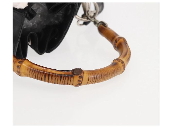 Borsa a mano in nylon Gucci Bamboo 2 in 1 nera argento autentica BA5354 Nero - vista 9