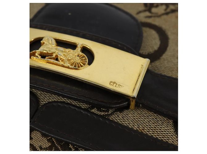 Céline Borsa a Spalla Celine C Sulky in Tela Beige Oro Auth 149188 D'oro - vista 14