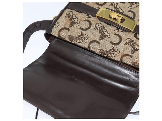 Céline Borsa a Spalla Celine C Sulky in Tela Beige Oro Auth 149188 D'oro - vista 15