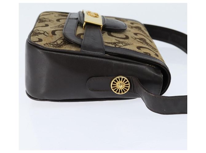 Céline Borsa a Spalla Celine C Sulky in Tela Beige Oro Auth 149188 D'oro - vista 5