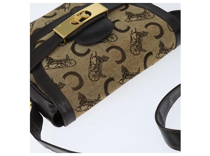 Céline Borsa a Spalla Celine C Sulky in Tela Beige Oro Auth 149188 D'oro - vista 6