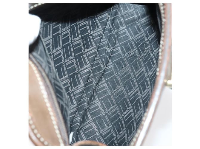 Alfred Dunhill Bolso de mano Dunhill de cuero 10set negro marino Auth bs29865 - vista 10