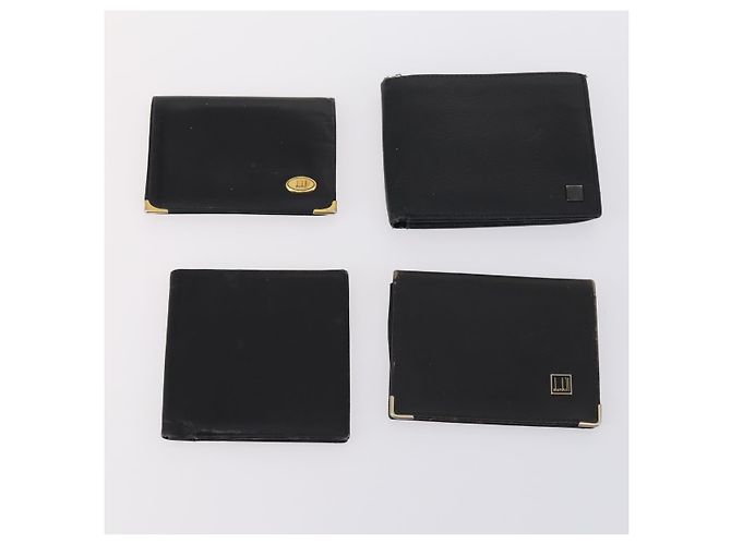 Alfred Dunhill Bolso de mano Dunhill de cuero 10set negro marino Auth bs29865 - vista 11