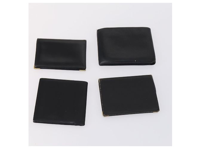 Alfred Dunhill Bolso de mano Dunhill de cuero 10set negro marino Auth bs29865 - vista 12