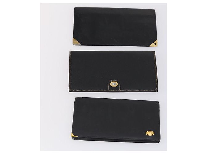 Alfred Dunhill Bolso de mano Dunhill de cuero 10set negro marino Auth bs29865 - vista 18