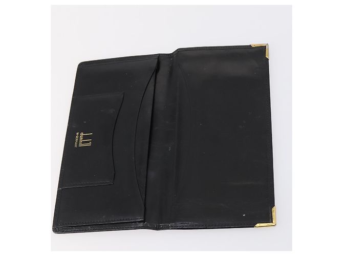 Alfred Dunhill Bolso de mano Dunhill de cuero 10set negro marino Auth bs29865 - vista 23