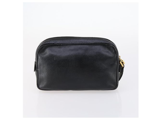Alfred Dunhill Bolso de mano Dunhill de cuero 10set negro marino Auth bs29865 - vista 6