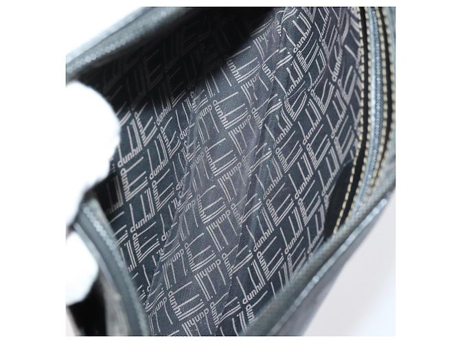 Alfred Dunhill Bolso de mano Dunhill de cuero 10set negro marino Auth bs29865 - vista 7