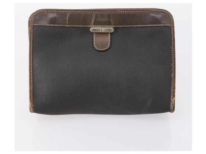 Alfred Dunhill Bolso de mano Dunhill de cuero 10set negro marino Auth bs29865 - vista 8