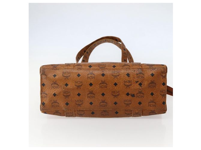 Borsa Tote MCM Logogram Vicetos in pelle PVC marrone e oro Auth am9032 D'oro - vista 5