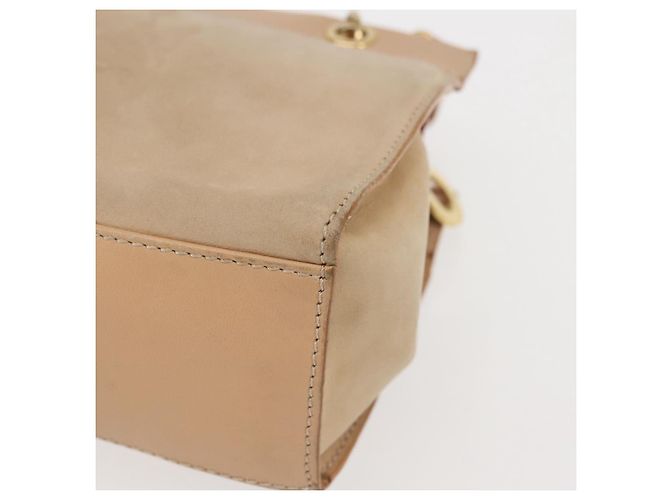 Céline Borsa a Spalla CELINE in Pelle Suede 2way Beige Oro Auth bs29686 D'oro - vista 17
