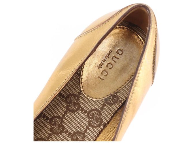 GUCCI Pumps Leder Gold Auth ac3875 Golden - Ansicht 16