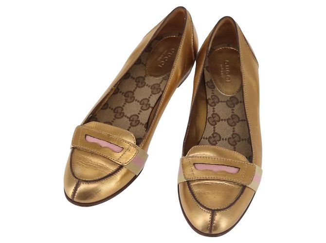 GUCCI Pumps Leder Gold Auth ac3875 Golden - Ansicht 2