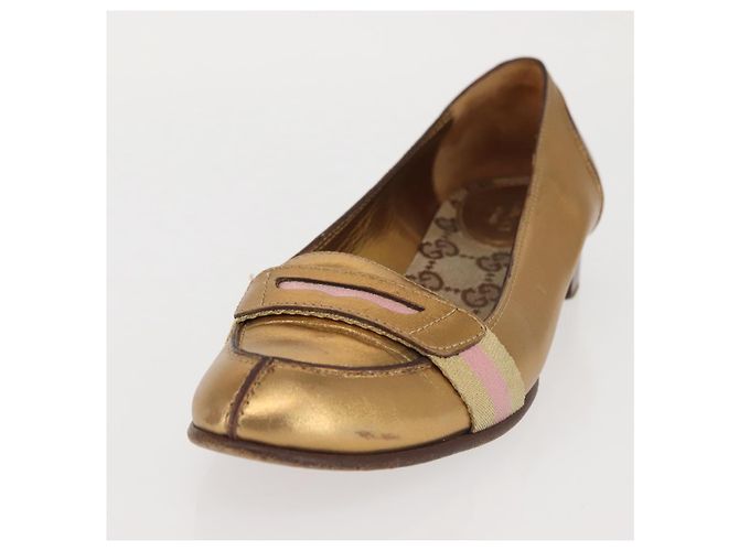 GUCCI Pumps Leder Gold Auth ac3875 Golden - Ansicht 23