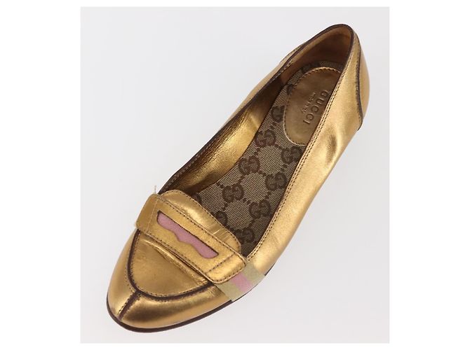 GUCCI Pumps Leder Gold Auth ac3875 Golden - Ansicht 27