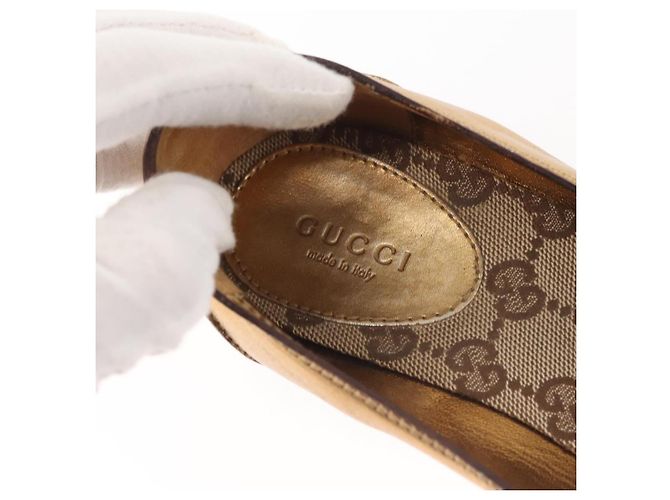 GUCCI Pumps Leder Gold Auth ac3875 Golden - Ansicht 34