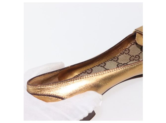 GUCCI Pumps Leder Gold Auth ac3875 Golden - Ansicht 35