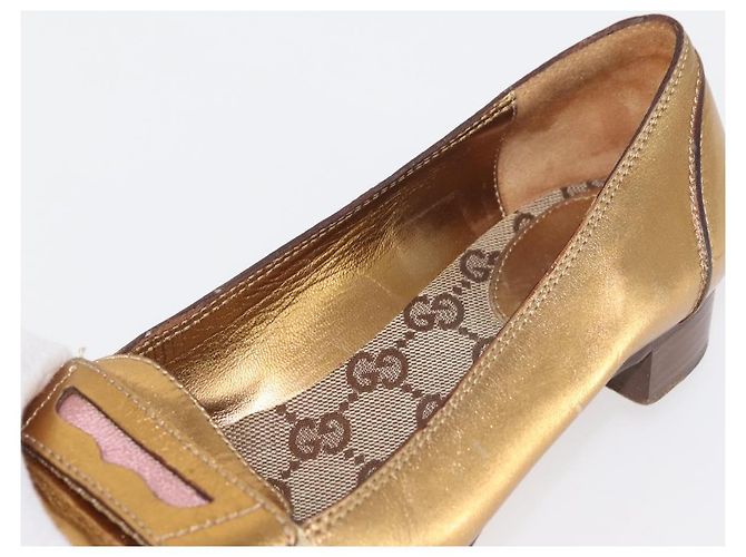 GUCCI Pumps Leder Gold Auth ac3875 Golden - Ansicht 36