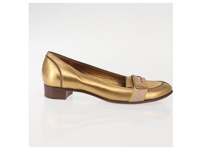GUCCI Pumps Leder Gold Auth ac3875 Golden - Ansicht 5