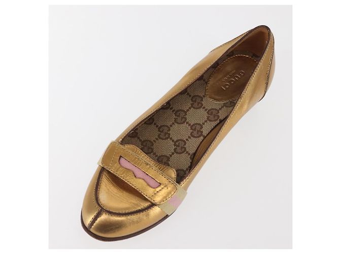 GUCCI Pumps Leder Gold Auth ac3875 Golden - Ansicht 7