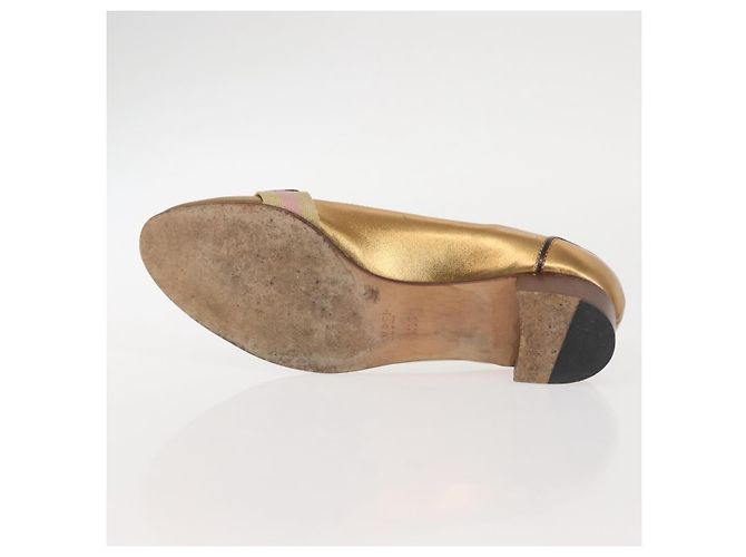 GUCCI Pumps Leder Gold Auth ac3875 Golden - Ansicht 8