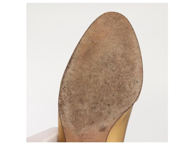 GUCCI Pumps Leder Gold Auth ac3875 Golden - Ansicht 9