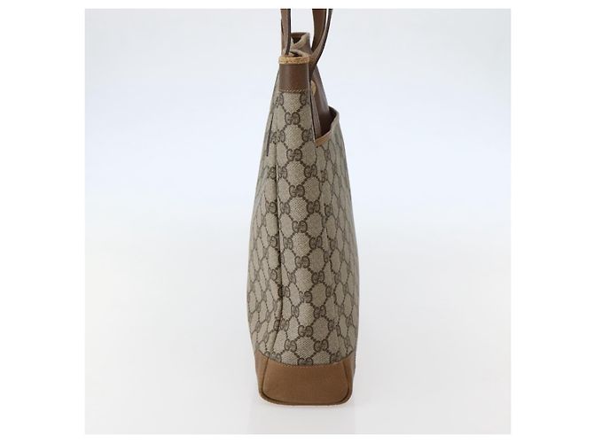 Gucci Borsa Tote GG Supreme in PVC beige e oro 002 37 0035 Auth 143269 D'oro - vista 3