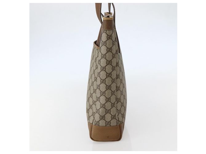 Gucci Borsa Tote GG Supreme in PVC beige e oro 002 37 0035 Auth 143269 D'oro - vista 4