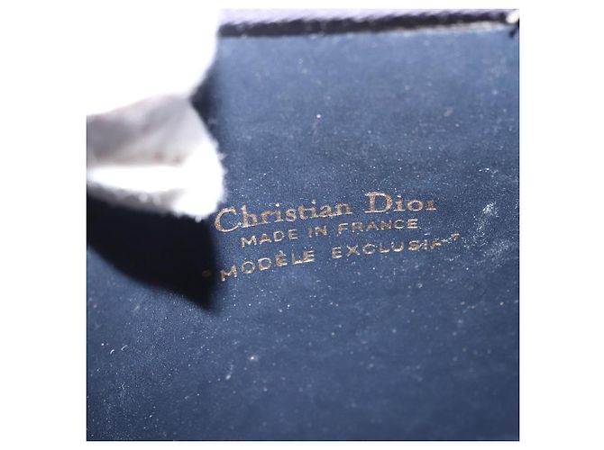 Borsa a spalla in tela Trotter Christian Dior blu navy oro Auth 150350 D'oro - vista 11
