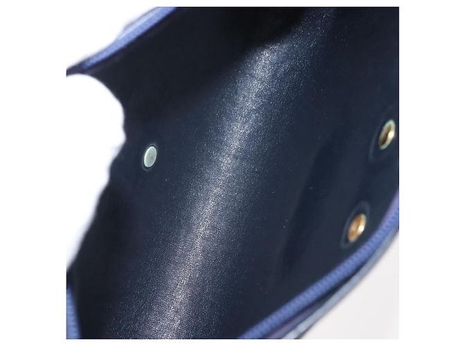 Borsa a spalla in tela Trotter Christian Dior blu navy oro Auth 150350 D'oro - vista 12