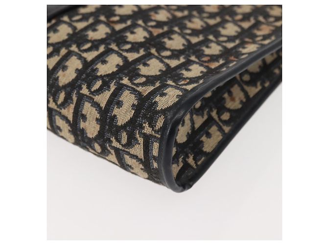 Borsa a spalla in tela Trotter Christian Dior blu navy oro Auth 150350 D'oro - vista 14