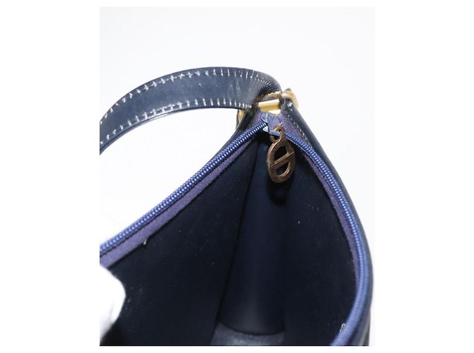 Borsa a spalla in tela Trotter Christian Dior blu navy oro Auth 150350 D'oro - vista 18