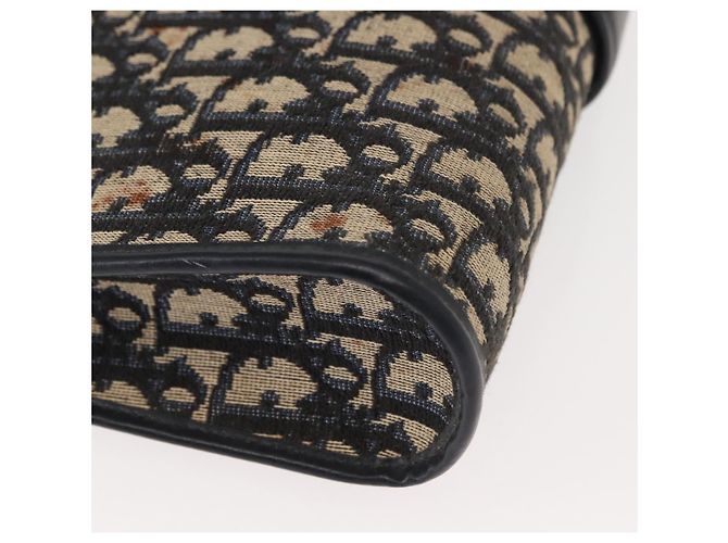 Borsa a spalla in tela Trotter Christian Dior blu navy oro Auth 150350 D'oro - vista 9