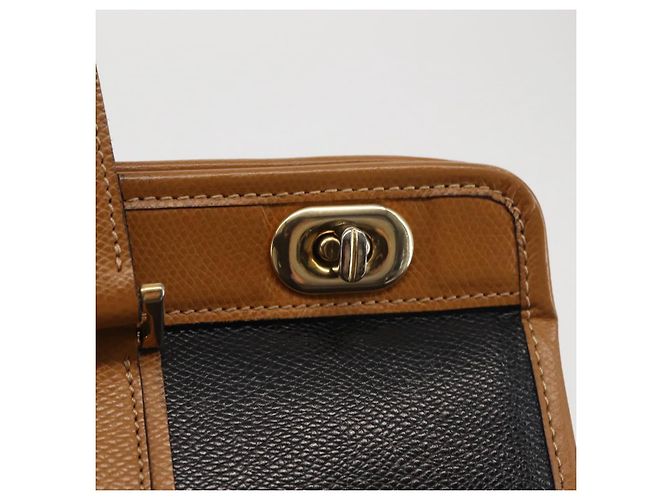 Autre Marque MORABITO Borsa a Mano in Pelle Blu Navy Oro Auth am9080 D'oro - vista 10