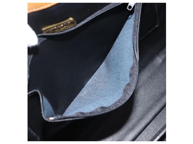 Autre Marque MORABITO Borsa a Mano in Pelle Blu Navy Oro Auth am9080 D'oro - vista 12