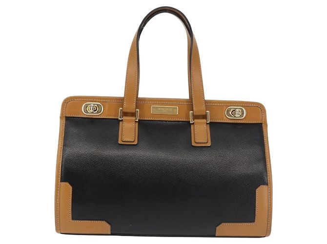 Autre Marque MORABITO Borsa a Mano in Pelle Blu Navy Oro Auth am9080 D'oro - vista 13