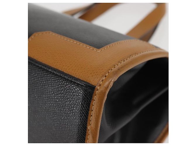 Autre Marque MORABITO Borsa a Mano in Pelle Blu Navy Oro Auth am9080 D'oro - vista 14