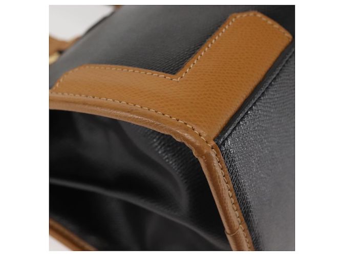 Autre Marque MORABITO Borsa a Mano in Pelle Blu Navy Oro Auth am9080 D'oro - vista 15