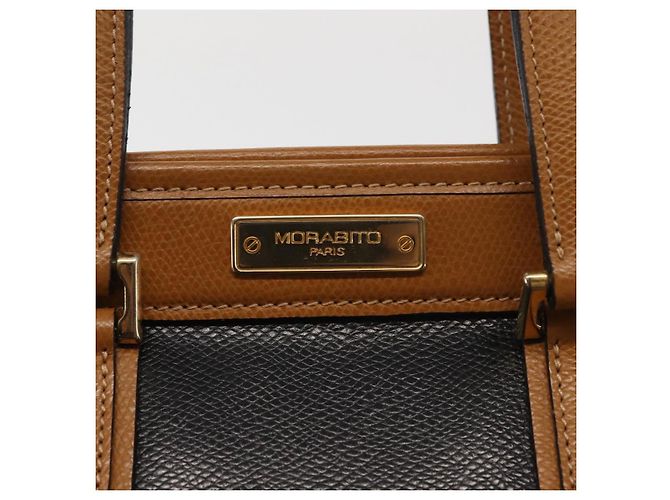 Autre Marque MORABITO Borsa a Mano in Pelle Blu Navy Oro Auth am9080 D'oro - vista 17