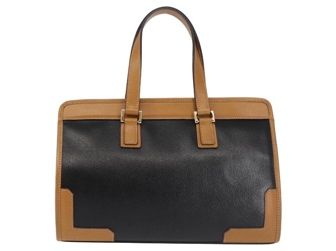 Autre Marque MORABITO Borsa a Mano in Pelle Blu Navy Oro Auth am9080 D'oro - vista 2