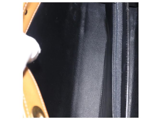 Autre Marque MORABITO Borsa a Mano in Pelle Blu Navy Oro Auth am9080 D'oro - vista 21