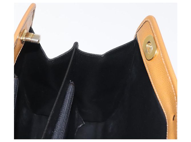 Autre Marque MORABITO Borsa a Mano in Pelle Blu Navy Oro Auth am9080 D'oro - vista 23